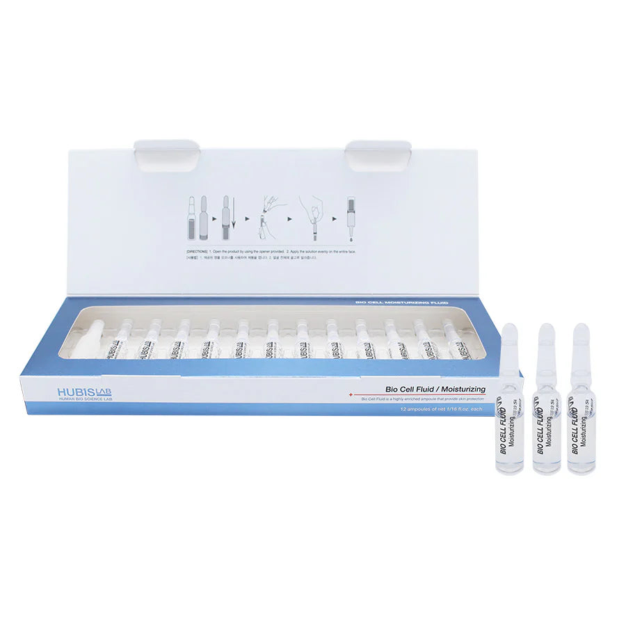 Hubislab Bio Cell Moisturizing Fluid | Mitrinošas ampulas 2ml 12 gab