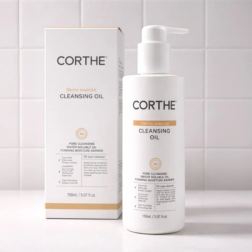 Corthe Cleansing Oil 150 ml Attīroša sejas eļļa dekoratīvās kosmētikas un SPF noņemšanai