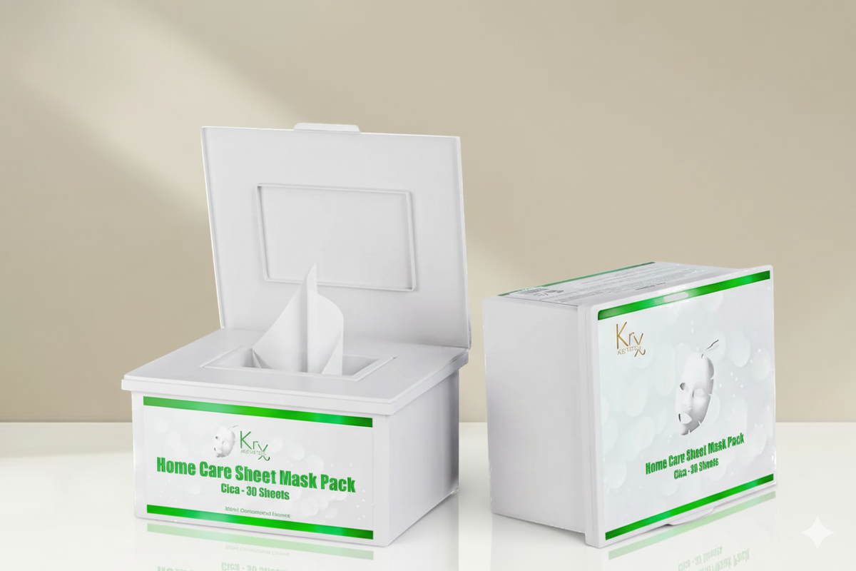KRX Aesthetics Cica Sheet Mask Pack | Nomierinoša auduma maska 30gab