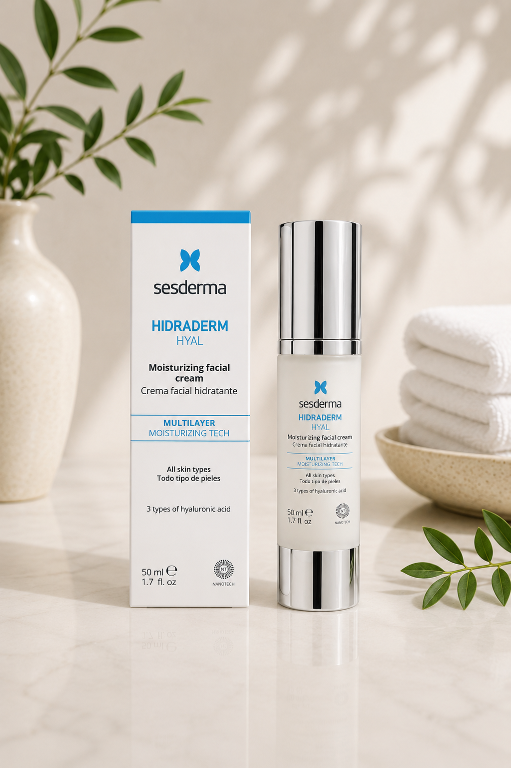 Sesderma Hidraderm Hyal sejas krēms ar 3 hialuronskābēm 50ml