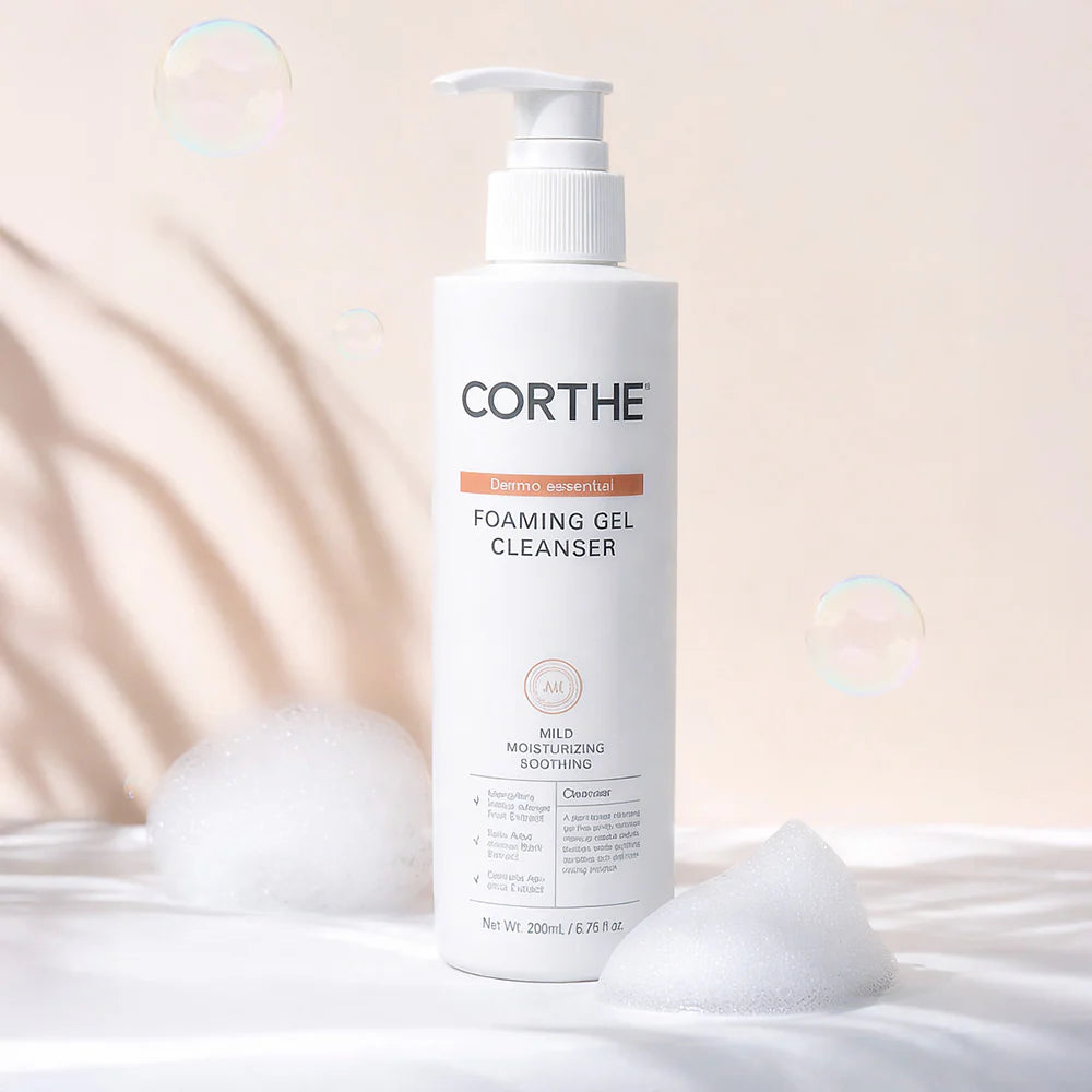 Corthe Dermo Essential Foaming Gel Cleanser 200 ml Maigs putojošs sejas attīrošais gēls