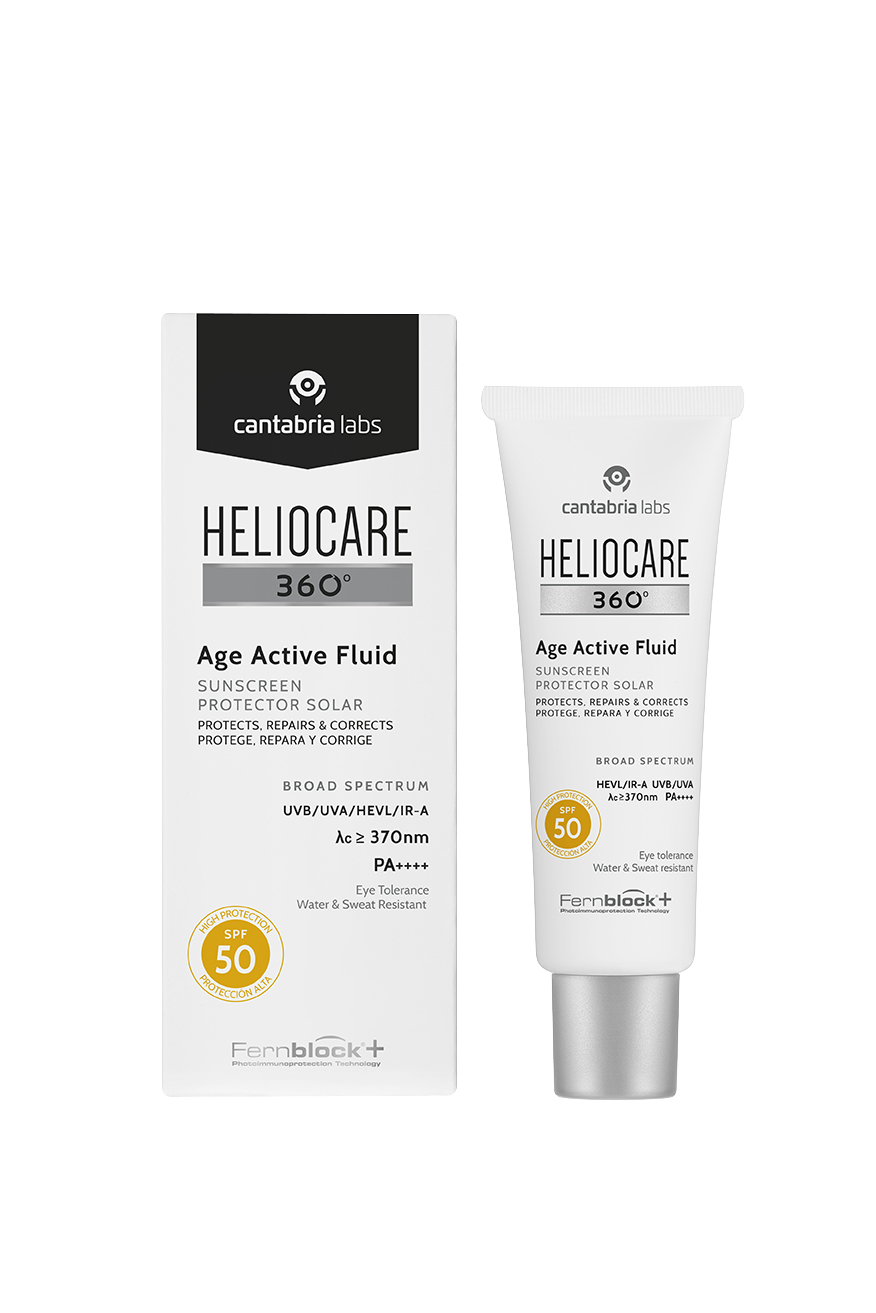 CANTABRIA LABS HELIOCARE 360 Age Active Fluid SPF50+, 50ml Mitrinošs, ar pretnovecošanās efektu